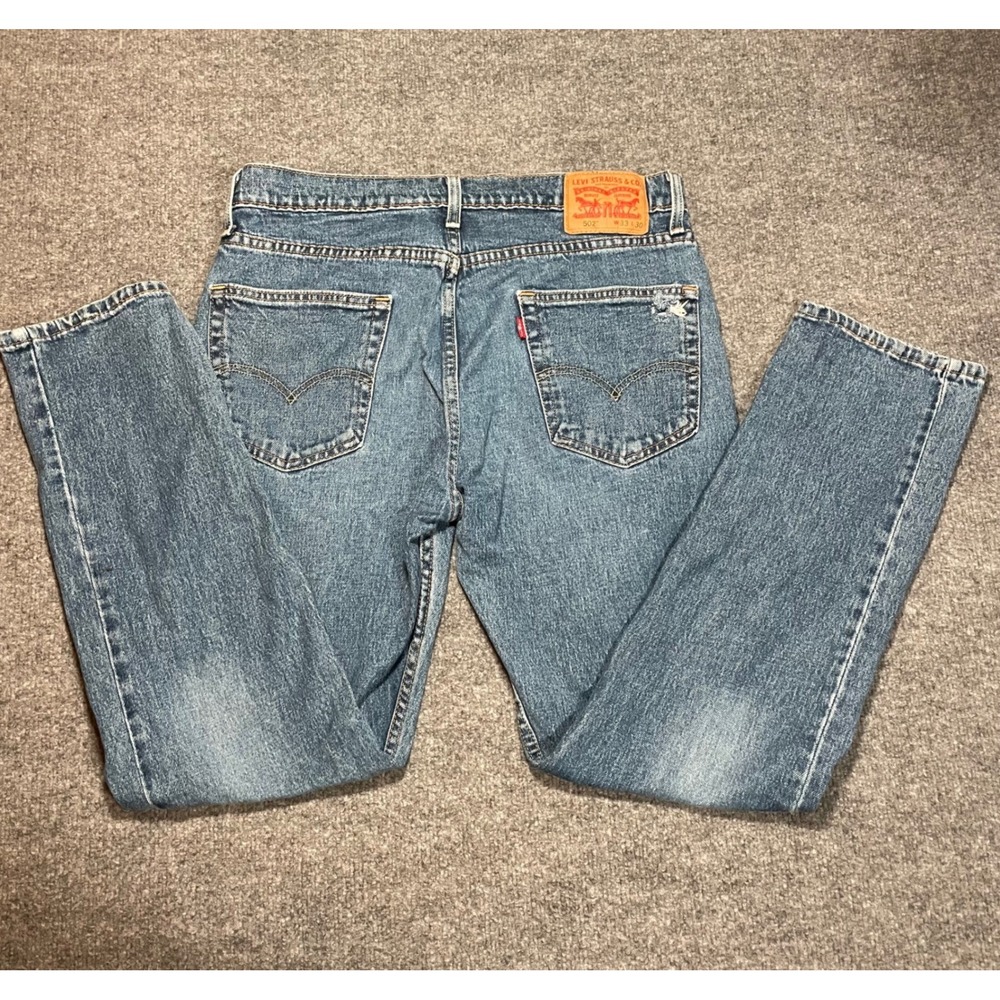 Levi's 502 Regular Fit Straight Leg Jeans Mens Blue Denim 33x30 34x29*‎ - Picture 3 of 12